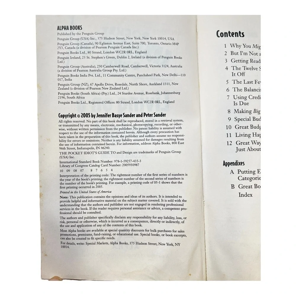 Living on a Budget by pocket idiot’s guide soft cover money saving tips